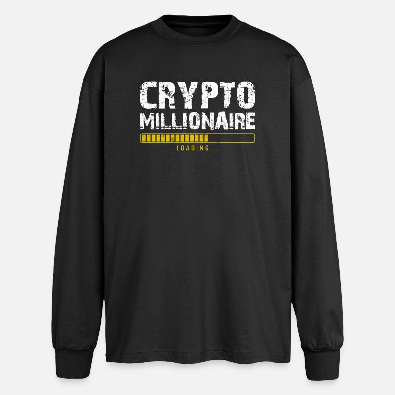 Crypto millionaire - Oversized Long Sleeve T-Shirt - black