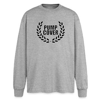 Pump Cover - Oversized Long Sleeve T-Shirt - sports grey - Front - AI Model Female 180 light (180cm)