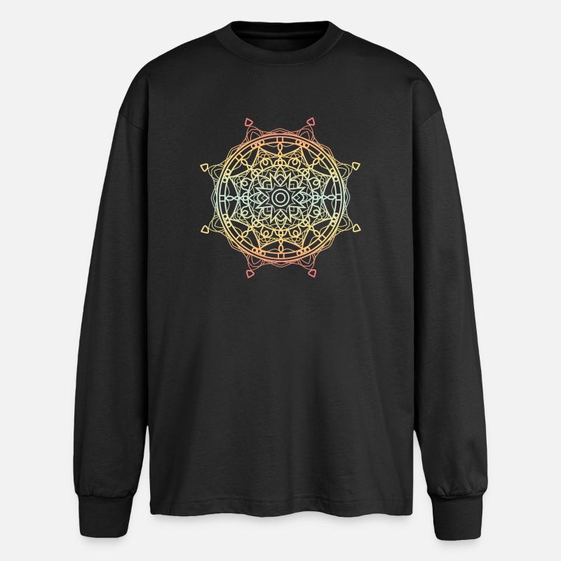 Mandala - Oversized Long Sleeve T-Shirt - black
