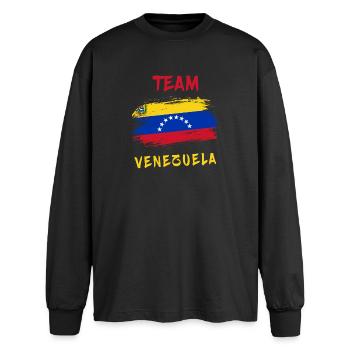 Team Venezuela - Oversized Long Sleeve T-Shirt - black - Front - AI Model Male 185 light (185cm)