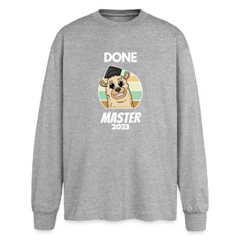 Master 2023 - Oversized Long Sleeve T-Shirt - sports grey - Front - AI Model Female 180 light (180cm)