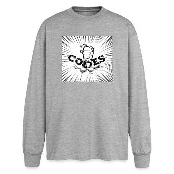 CRACK CODES - Oversized Long Sleeve T-Shirt - sports grey - Front - AI Model Female 180 light (180cm)