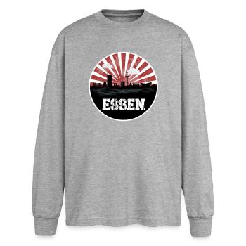 Essen Skyline Home Game - Oversized Long Sleeve T-Shirt - sports grey - Front - AI Model Female 180 light (180cm)