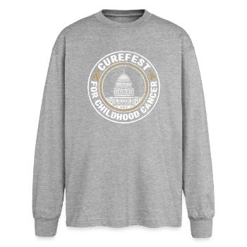 Capitol Crest Childhood Cancer Hope - Oversized Long Sleeve T-Shirt - sports grey - Front - AI Model Female 180 light (180cm)
