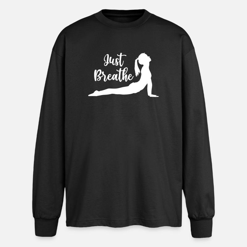 Yoga Geschenkidee - Namaste - Oversized Langarmshirt  - Schwarz