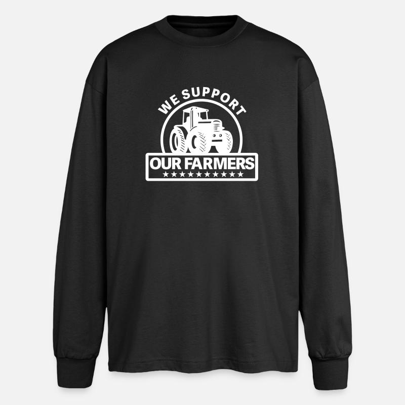 Traktor, Traktorfan, Landwirt - Oversized Langarmshirt  - Schwarz