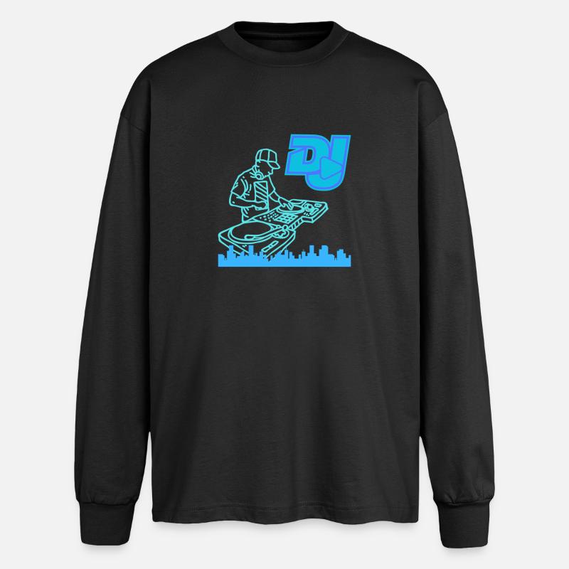 Urbaner DJ Skyline Turntable - Oversized Langarmshirt  - Schwarz