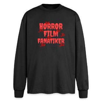 Movies Streaming Statement Kinoabend Filmabend - Oversized Langarmshirt  - Schwarz - Vorne - AI Model Male 185 light (185cm)