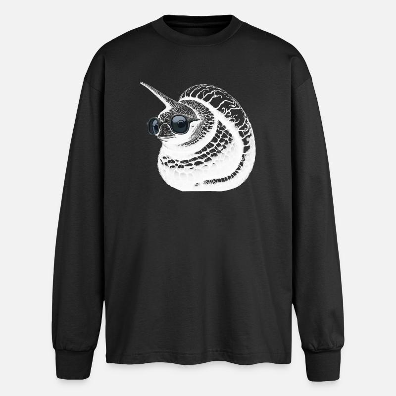 Coole EinhornSchnecke - Oversized Langarmshirt  - Schwarz