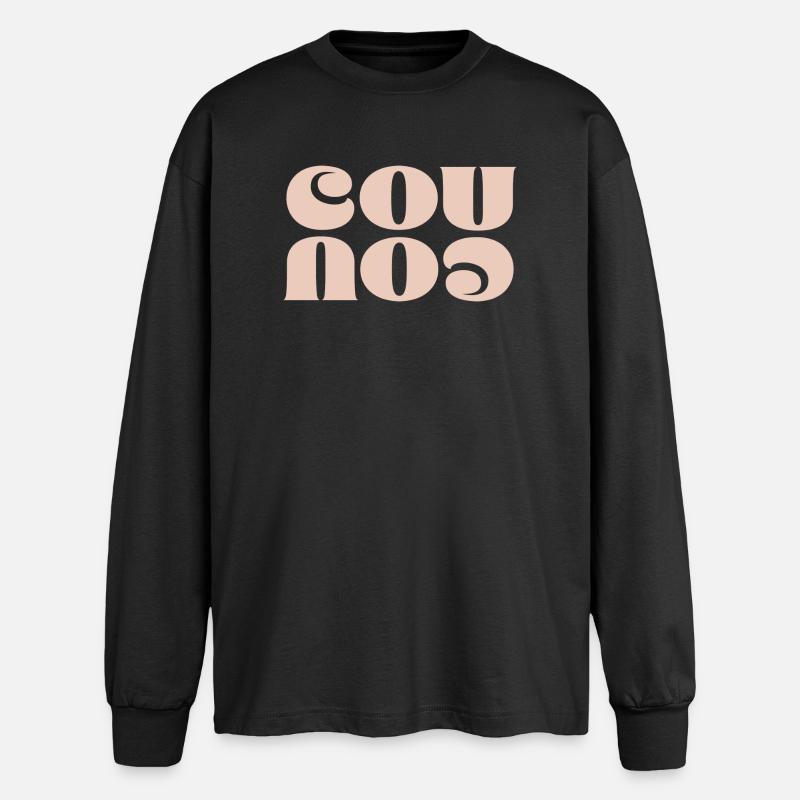 COU COU - Oversized Langarmshirt  - Schwarz