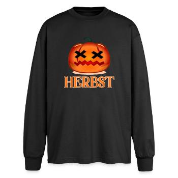 HERBST HALLOWEEN KOSTÜM - Oversized Langarmshirt  - Schwarz - Vorne - AI Model Male 185 light (185cm)