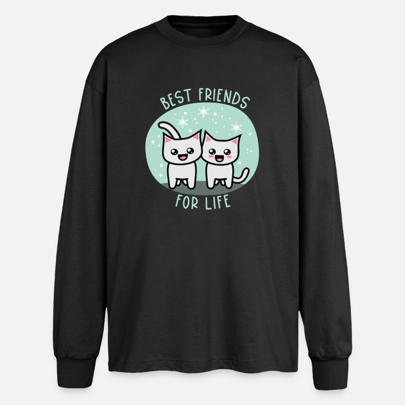 Best friends for life - Oversized Langarmshirt  - Schwarz