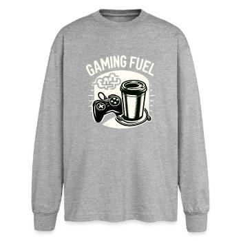Gaming Fuel Coffee - Oversized Long Sleeve T-Shirt - sports grey - Front - AI Model Female 180 light (180cm)
