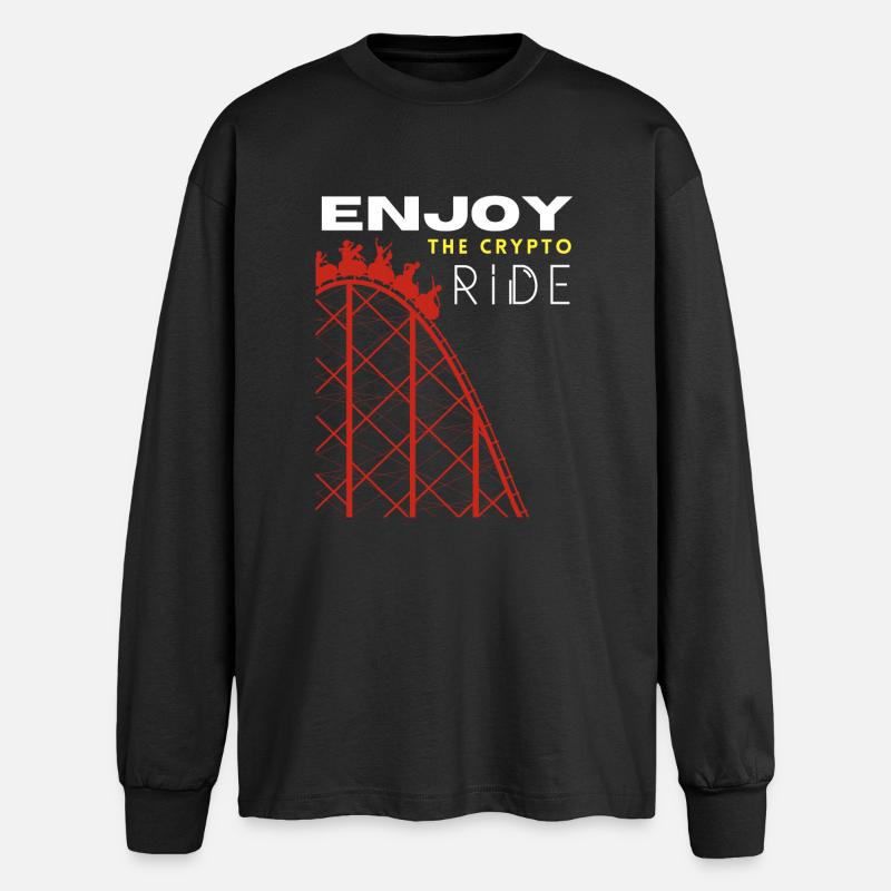 Crypto Ride Rollercoaster - Oversized Long Sleeve T-Shirt - black
