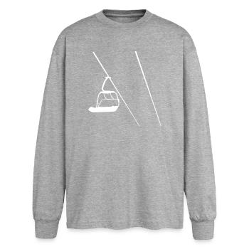 Chairlift - Oversized Long Sleeve T-Shirt - sports grey - Front - AI Model Female 180 light (180cm)