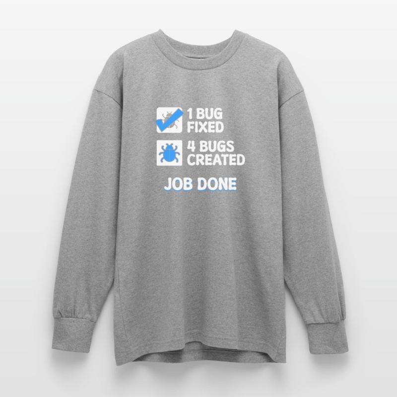 Bugfixing Developer Bugs Code Statement Computer Science Oversized Long Sleeve T-Shirt