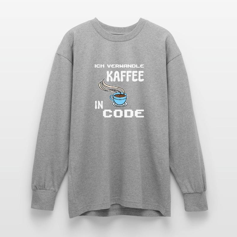 Developer Computerfreak Statement Coden Skripting Oversized Langarmshirt 