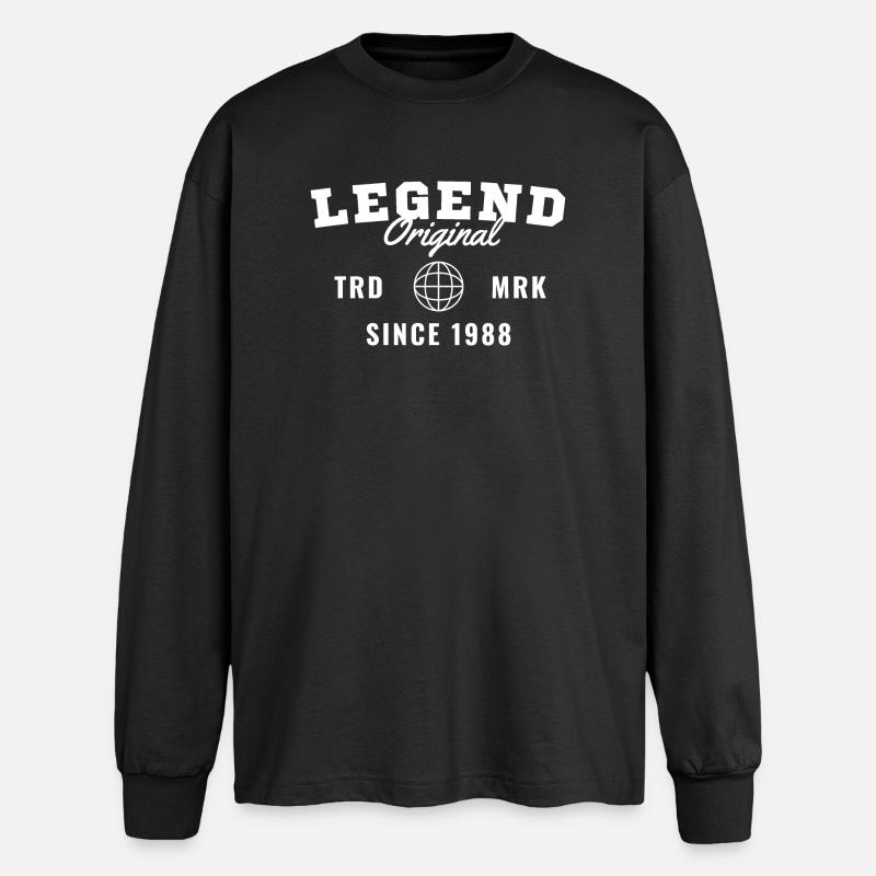 Geburtsjahr-Legende seit 1988 - Oversized Langarmshirt - Schwarz