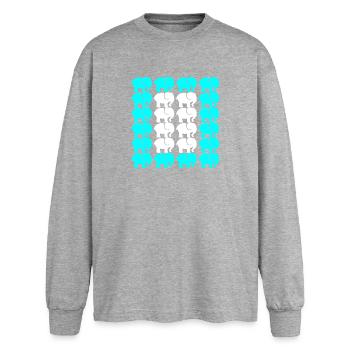 ÉLÉPHANT - T-shirt manches longues oversize - gris chiné - Devant - AI Model Female 180 light (180cm)