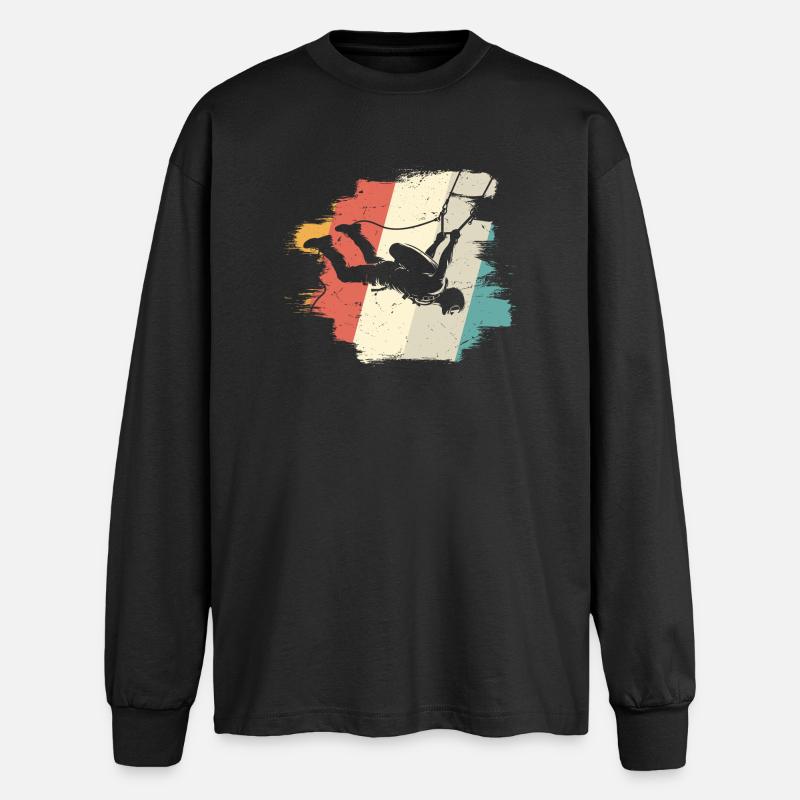 Aventures dans le ciel - T-shirt manches longues oversize - noir