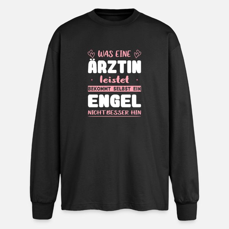 Ärztin Geschenke Abschied Fachärztin Abschluss - Oversized Langarmshirt  - Schwarz