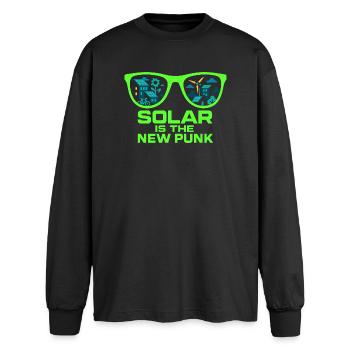 Solar Is the New Punk - Oversized Long Sleeve T-Shirt - black - Front - AI Model Male 185 light (185cm)