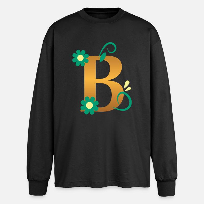 B - T-shirt oversize a maniche lunghe - nero