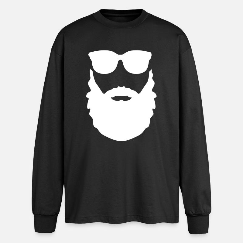 beard sunglasses - Oversized Long Sleeve T-Shirt - black