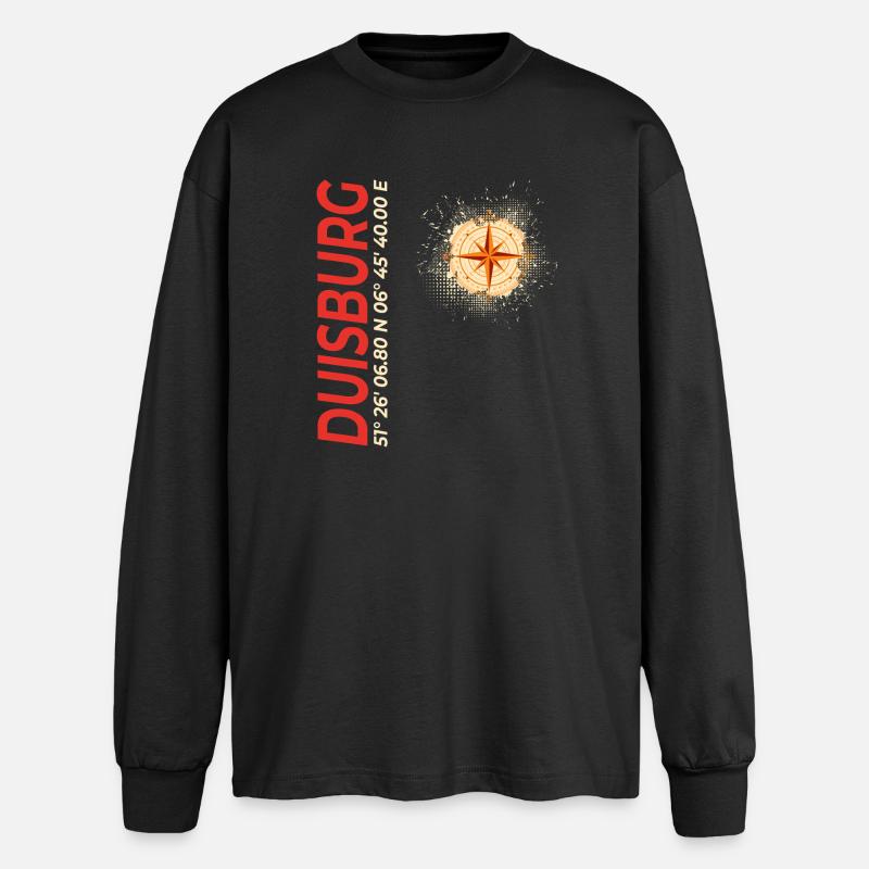 Duisburg - Oversized Langarmshirt  - Schwarz
