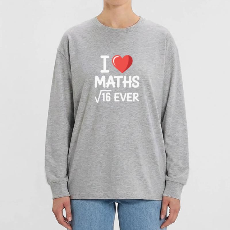 Math J’adore les maths Maths Nerd Professeur de mathématiques T-shirt manches longues oversize