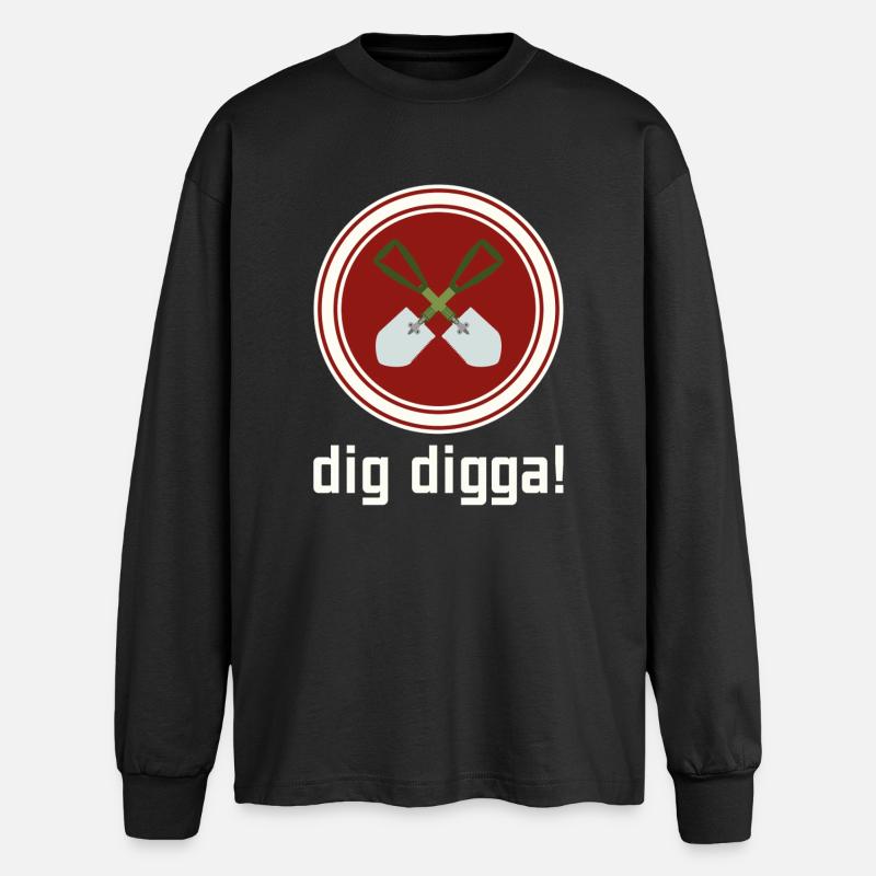 dig digga! - Oversized Langarmshirt  - Schwarz