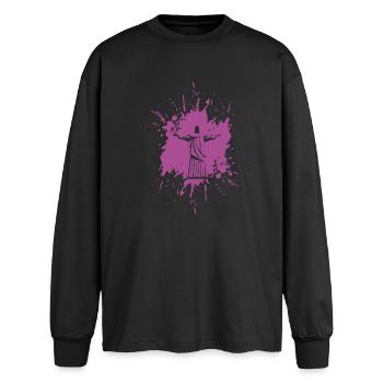 Rio de Janeiro | Christo - Oversized Long Sleeve T-Shirt - black - Front - AI Model Male 185 light (185cm)