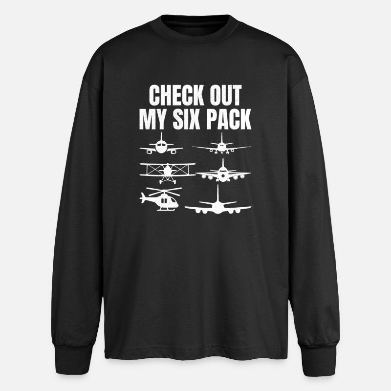 Check out my six Pack - Oversized Langarmshirt  - Schwarz
