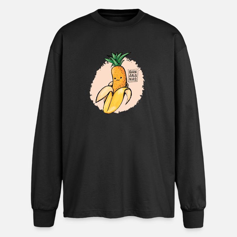 Banananas - Oversized Long Sleeve T-Shirt - black
