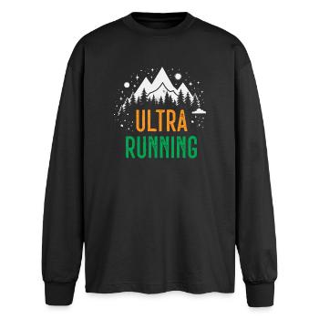 Ultra Running - T-shirt manches longues oversize - noir - Devant - AI Model Male 185 light (185cm)