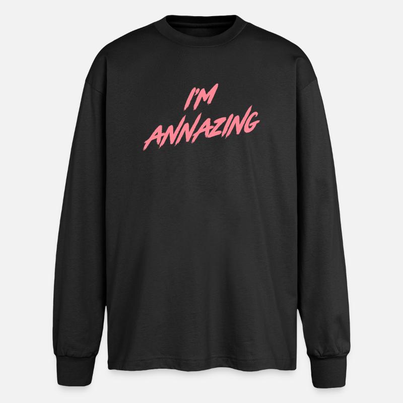 Annazing - Oversized Langarmshirt  - Schwarz
