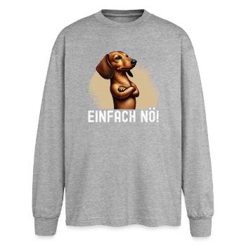 Simply Nope Dachshund Dog Dog Breed - Oversized Long Sleeve T-Shirt - sports grey - Front - AI Model Female 180 light (180cm)
