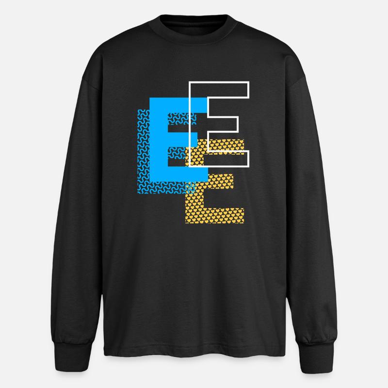 Conception E - T-shirt manches longues oversize - noir