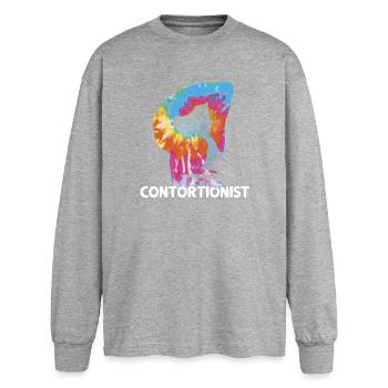 Quote for a contortionist - Oversized Long Sleeve T-Shirt - sports grey - Front - AI Model Female 180 light (180cm)