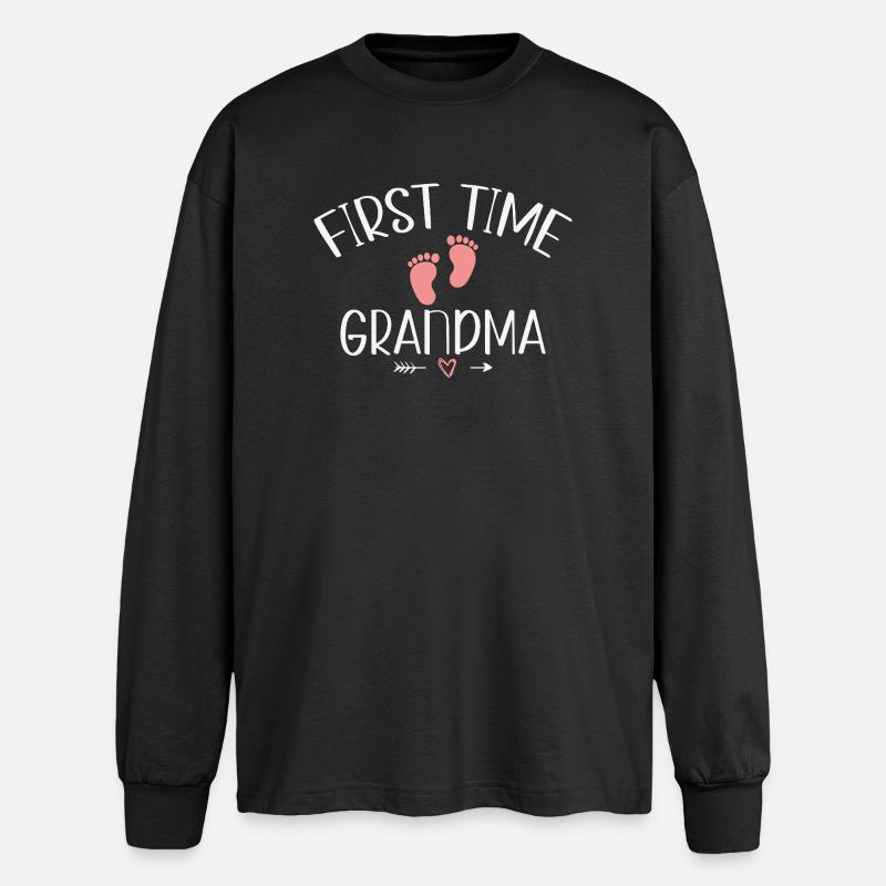 Zum ersten Mal Oma werdende Großmutter - Oversized Langarmshirt  - Schwarz