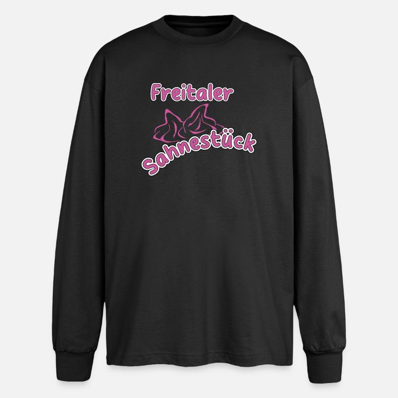 Freital_012-1 - Oversized Langarmshirt  - Schwarz