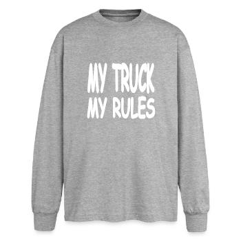 truck - Oversized Long Sleeve T-Shirt - sports grey - Front - AI Model Female 180 light (180cm)