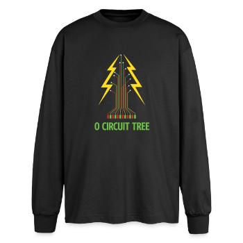 O Circuit Baum Weihnachten Elektroingenieur - Oversized Langarmshirt  - Schwarz - Vorne - AI Model Male 185 light (185cm)