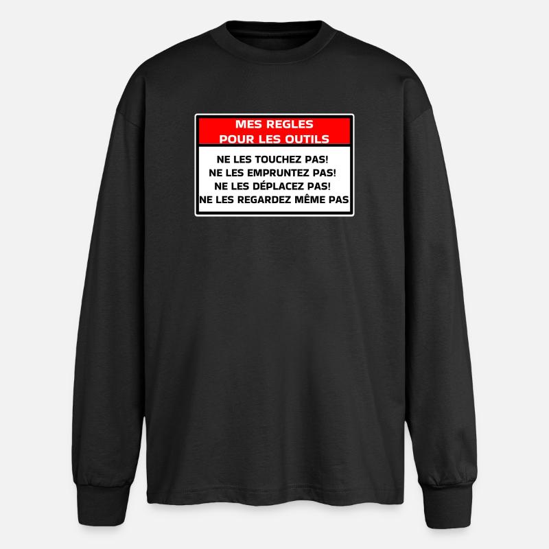 Meine Regeln für Tools - Oversized Langarmshirt  - Schwarz
