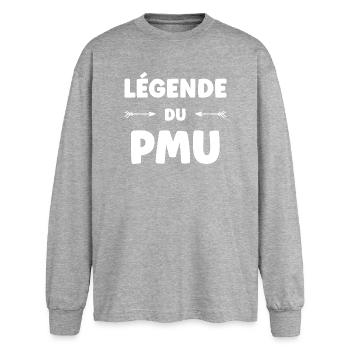 PMU Humor - Oversized Long Sleeve T-Shirt - sports grey - Front - AI Model Female 180 light (180cm)