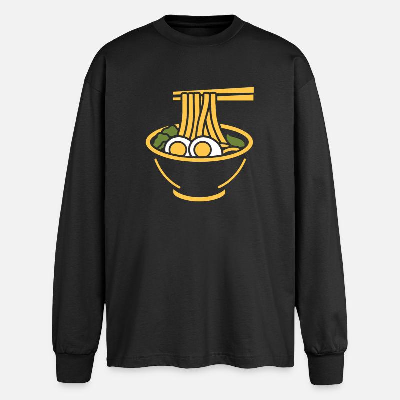 Ramen - T-shirt manches longues oversize - noir