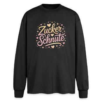 Sugar Snout Sweet Tooth Chocolate Sugar Snouts - Oversized Long Sleeve T-Shirt - black - Front - AI Model Male 185 light (185cm)