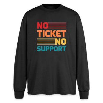 Sans ticket, sans support Administrateur de la ligne informatique Hotline Nerd - T-shirt manches longues oversize - noir - Devant - AI Model Male 185 light (185cm)