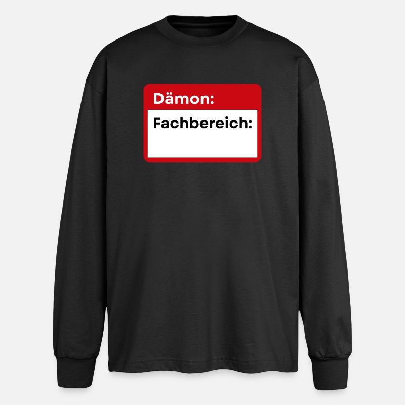 Dämonischer Fachbereich Badge - Oversized Langarmshirt  - Schwarz