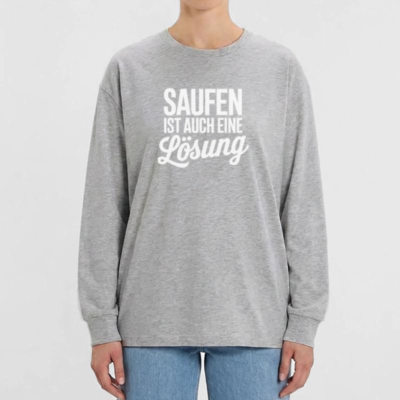 Drinking is also a solution Oversized Long Sleeve T-Shirt